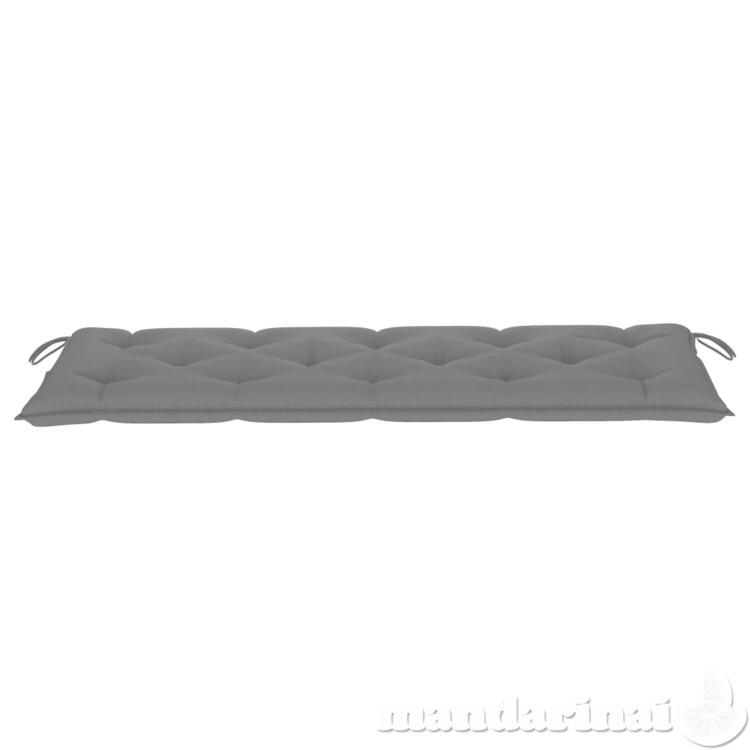 Batavia suoliukas su pilka pagalvėle, 150cm, tikmedžio masyvas