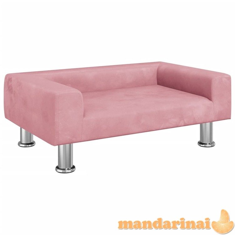 Vaikiška sofa, rožinės spalvos, 70x45x26,5cm, aksomas