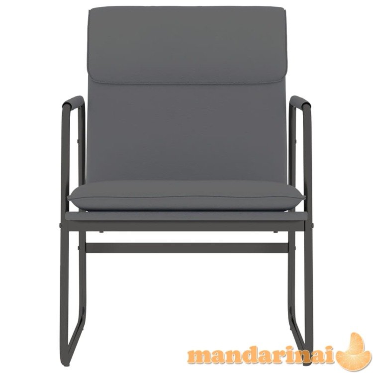 Poilsio kėdė, pilkos spalvos, 55x64x80cm, dirbtinė oda