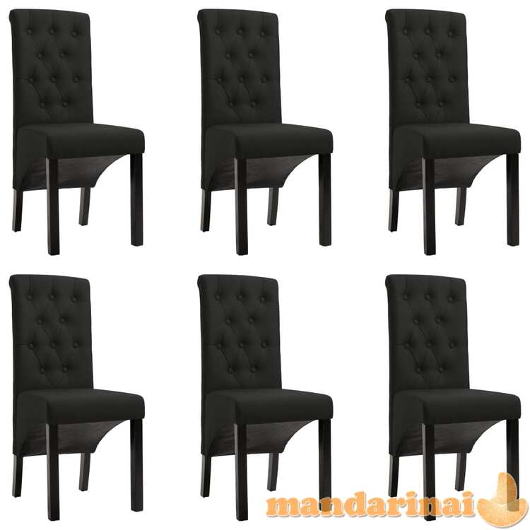 Valgomojo kėdės, 6vnt., juodos spalvos, audinys