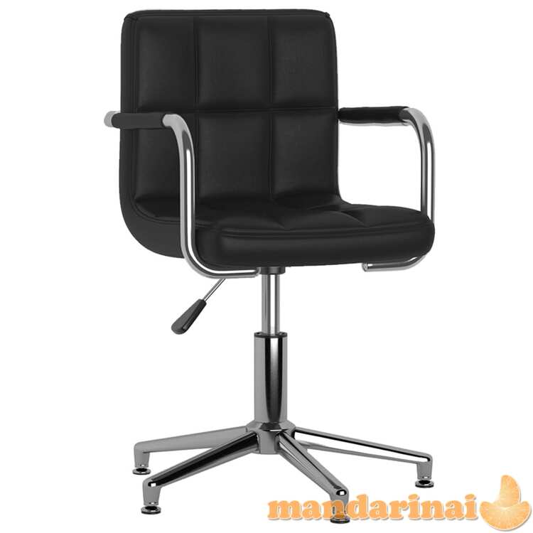 Pasukamos valgomojo kėdės, 2vnt., juodos spalvos, dirbtinė oda