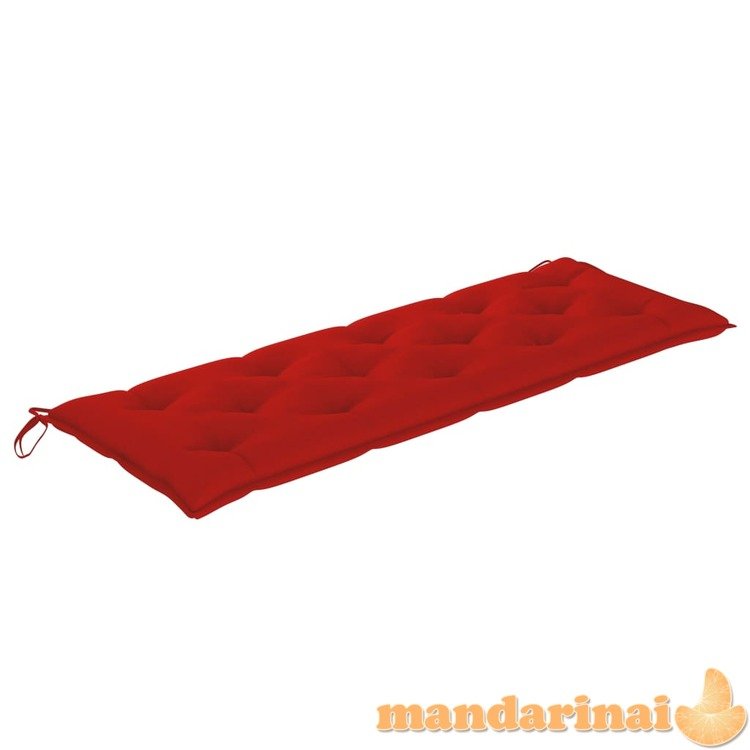 Batavia suoliukas su raudona pagalve, 150cm, tikmedžio masyvas