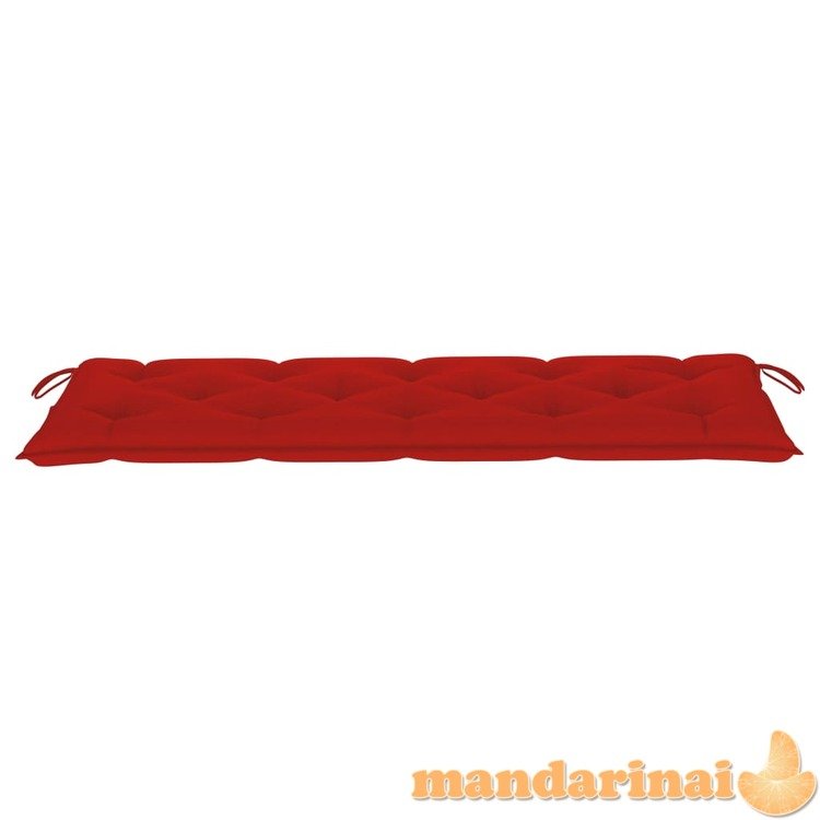 Batavia suoliukas su raudona pagalve, 150cm, tikmedžio masyvas