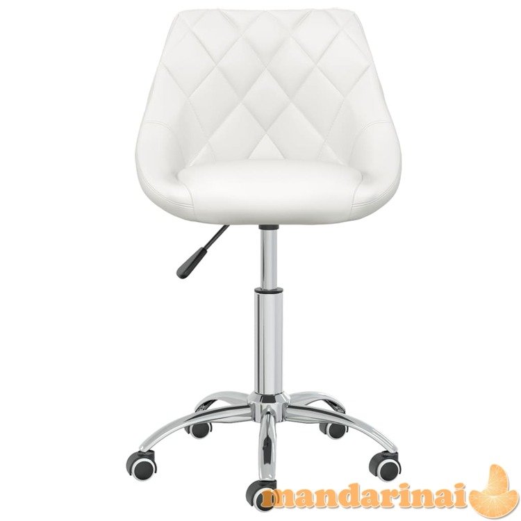 Pasukama valgomojo kėdė, baltos spalvos, dirbtinė oda (335189)