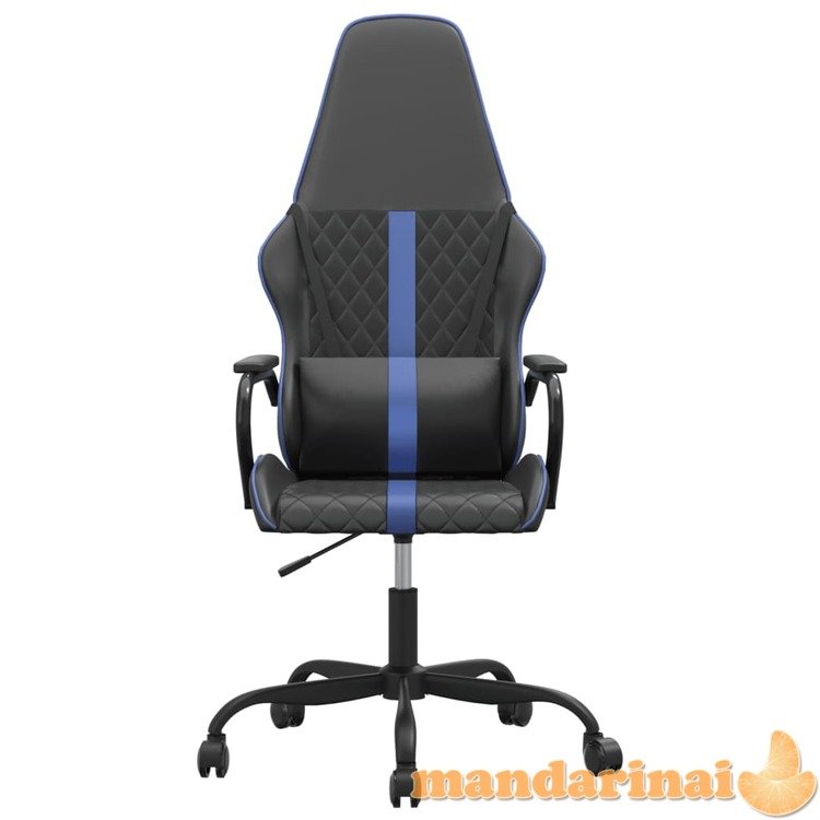 Masažinė žaidimų kėdė, mėlynos ir juodos spalvos, dirbtinė oda
