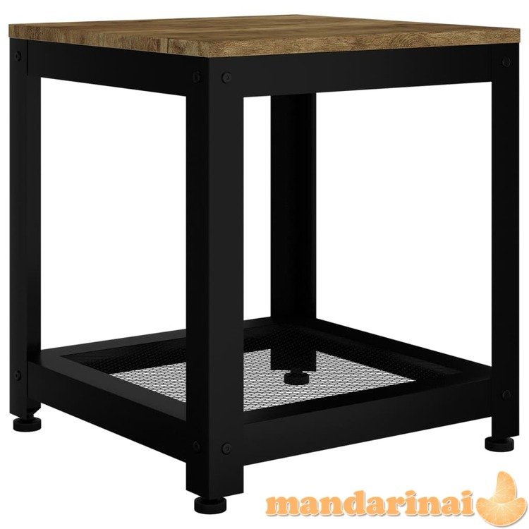 Šoninis staliukas, rudas/juodas, 40x40x45cm, mdf ir geležis
