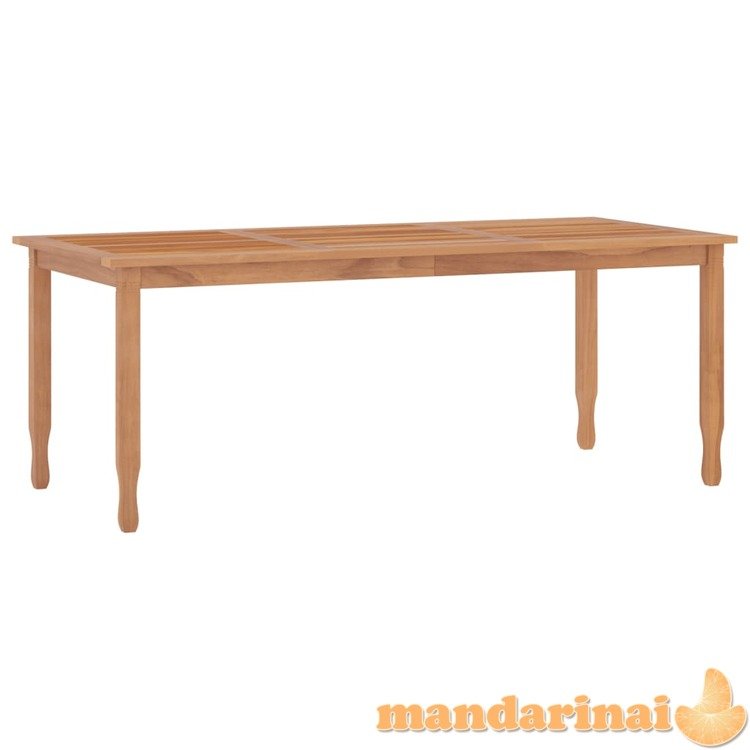 Sodo valgomojo stalas, 200x90x75cm, tikmedžio medienos masyvas