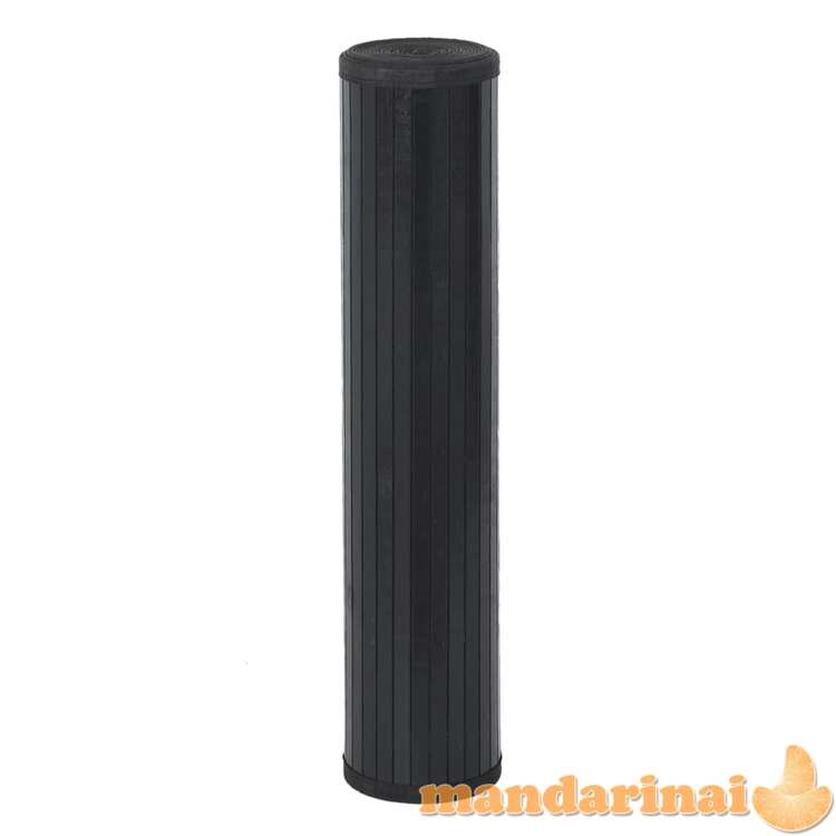 Kilimas, juodos spalvos, 100x500cm, bambukas, stačiakampis