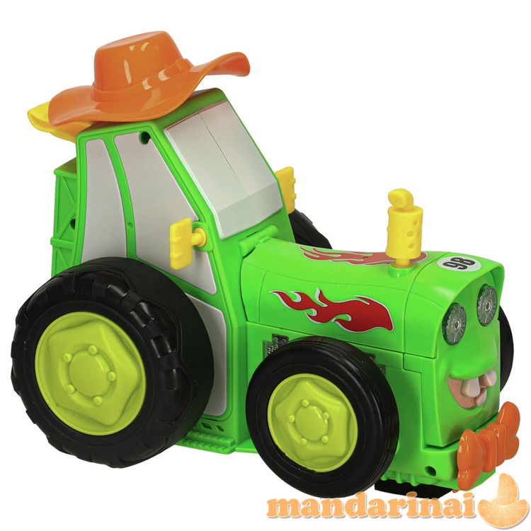 Tractor RC traktoriaus šokinėjimo šokiai skamba žaliai