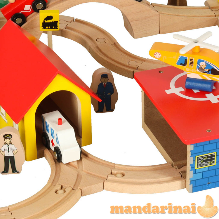 Medinis traukinio traukinio lokomotyvas miestas 69el 2