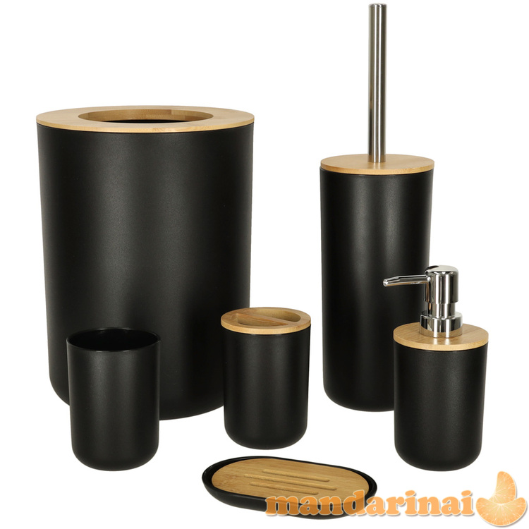 Vonios komplektas 6 vnt šepetėlių dozatorius juodas