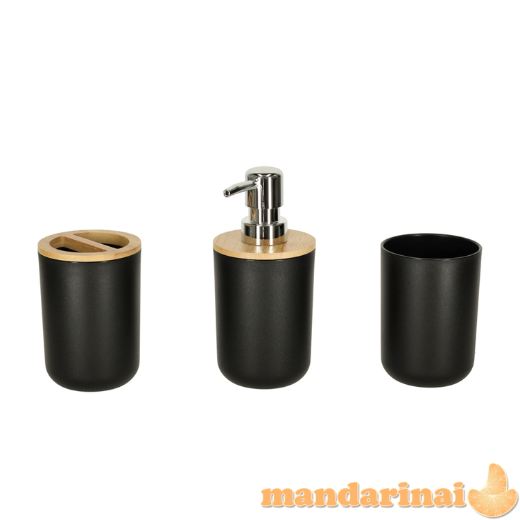 Vonios komplektas 6 vnt šepetėlių dozatorius juodas 1