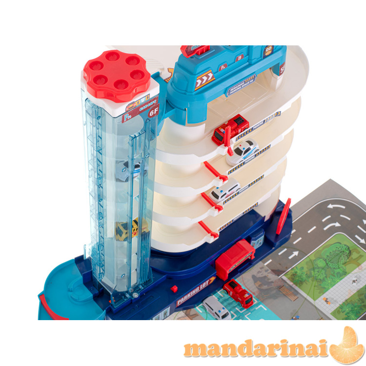 Garažas 5 lygių elektrinis liftas + kilimėlis + 8 automobiliai 1