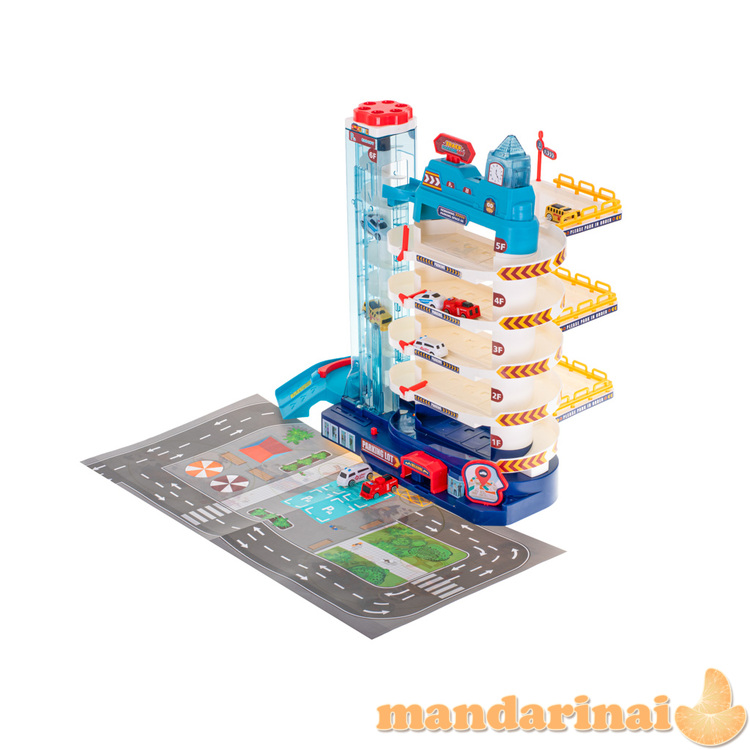 Garažas 5 lygių elektrinis liftas + kilimėlis + 8 automobiliai 2