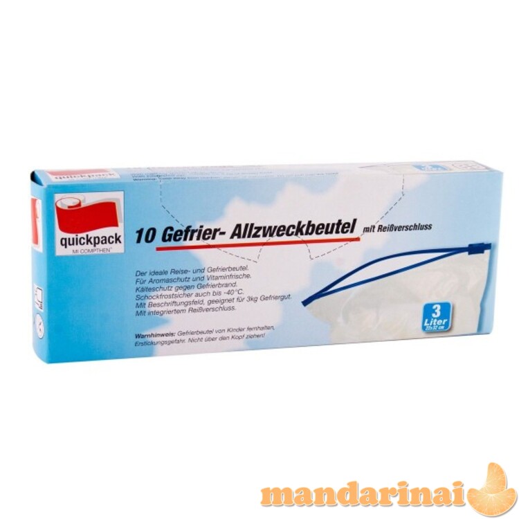Maišeliai šaldymui 3L 10vnt su užtrauktuku