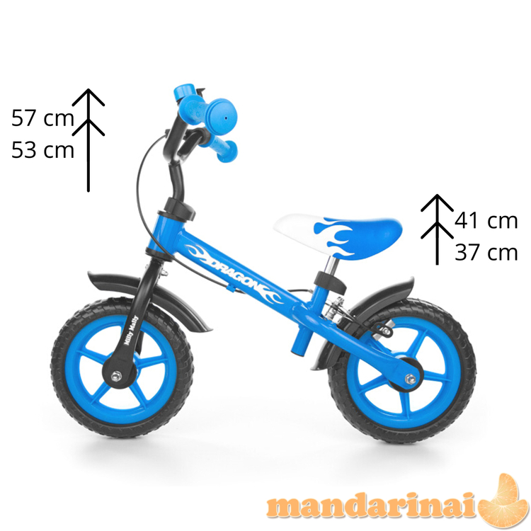 Milly Mally vaikštantis dviratis drakonas su mėlynu stabdžiu