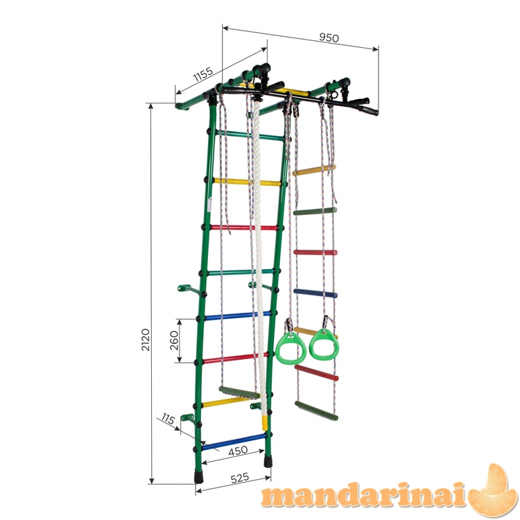 Sporto kompleksas (gimnastikos sienelė) STELLA oranžinė-vaivoryk&scaron;tė, 212x52,5cm