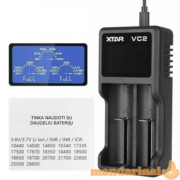 Išmanusis , Li-Ion 2x akumuliatorių įkroviklis