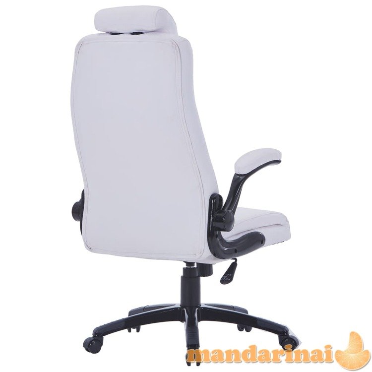 Biuro kėdė, balta, dirbtinė oda, reguliuojama