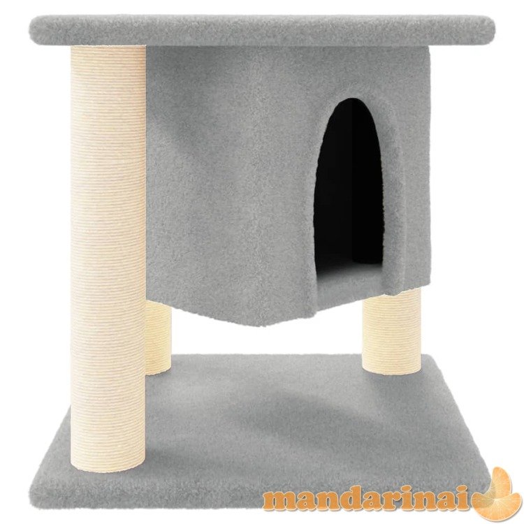 Draskyklė katėms su stovais iš sizalio, šviesiai pilka, 37cm