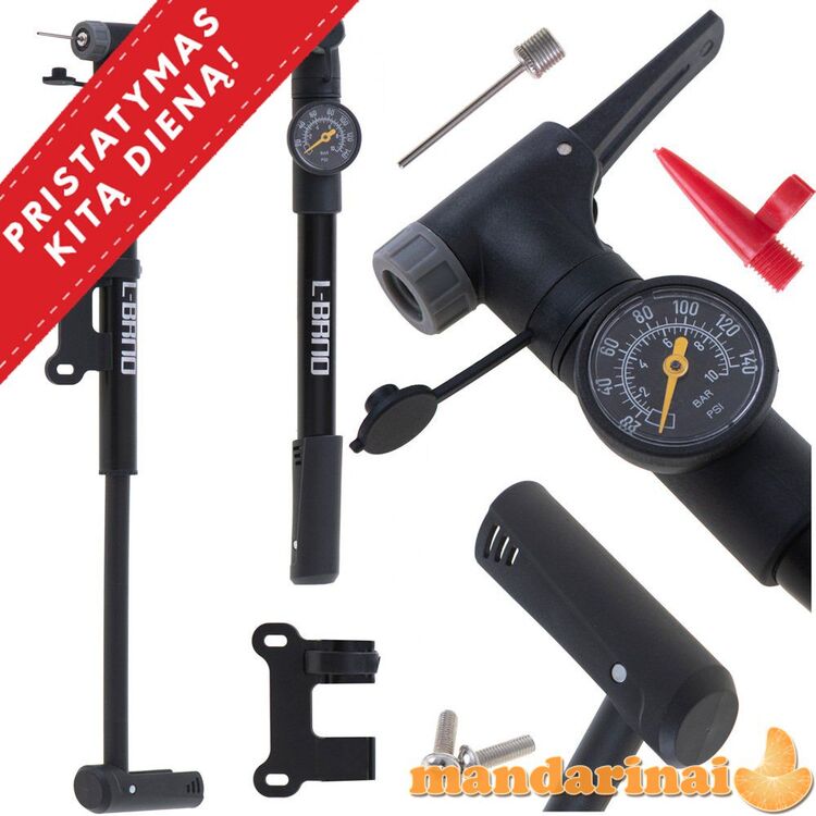 Dviračių pompa su manometru dviračių laikiklis