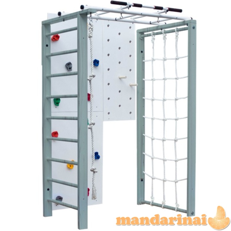 Medinis namų sporto kompleksas DAVID pilkas, 233x151x103 cm