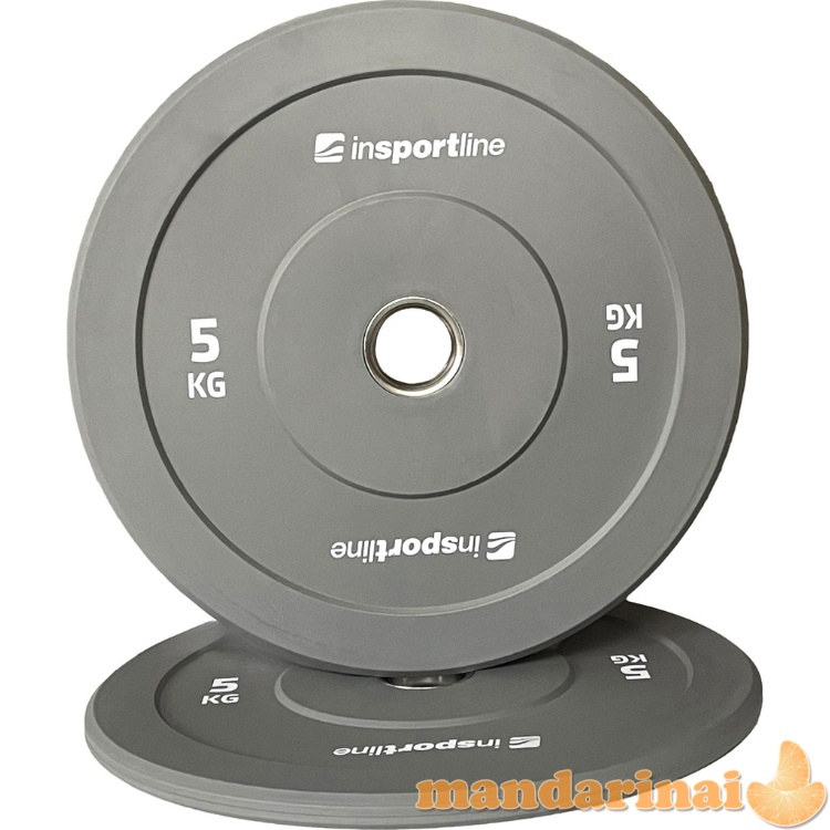 Guminis svorio diskas inSPORTline Bumper Plate Go 5 kg, 50 mm