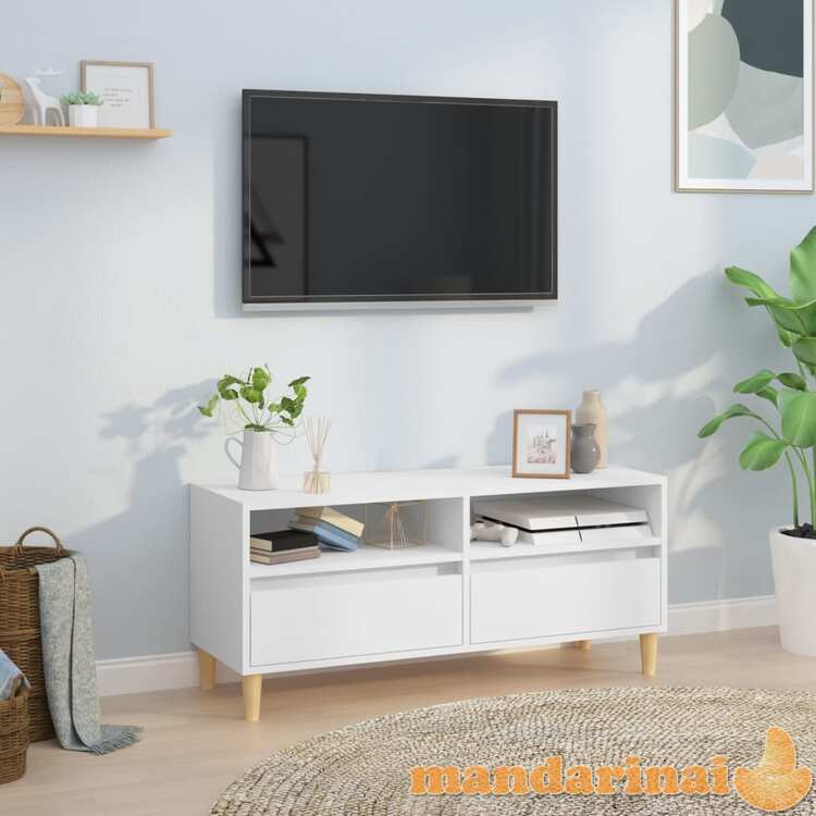 Televizoriaus spintelė, balta, 100x34,5x44,5cm, mediena