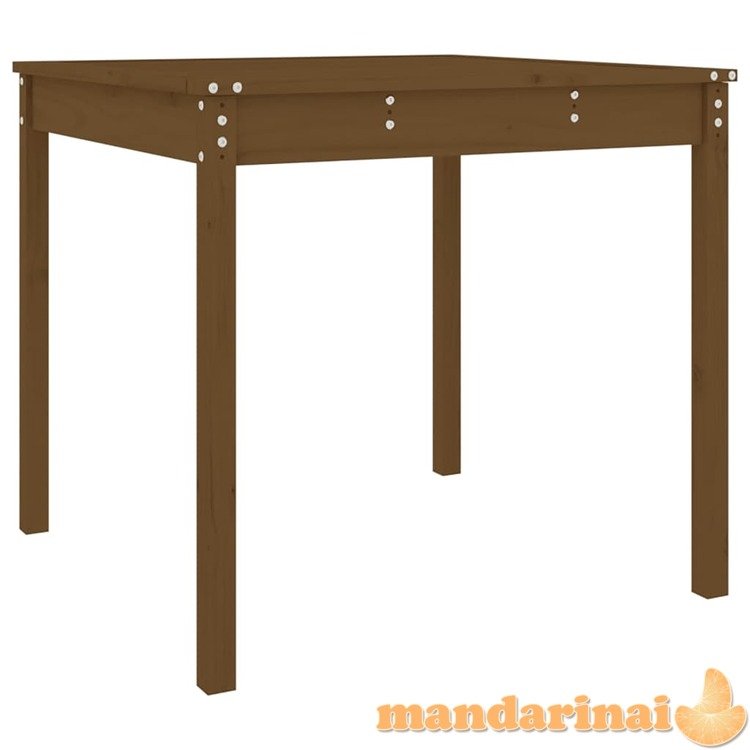 Sodo stalas, medaus rudas, 82,5x82,5x76cm, pušies masyvas