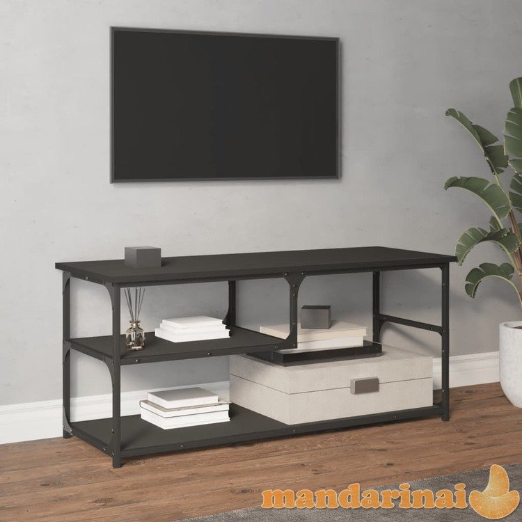 Televizoriaus spintelė, juoda, 103x38x46,5cm, mediena/plienas