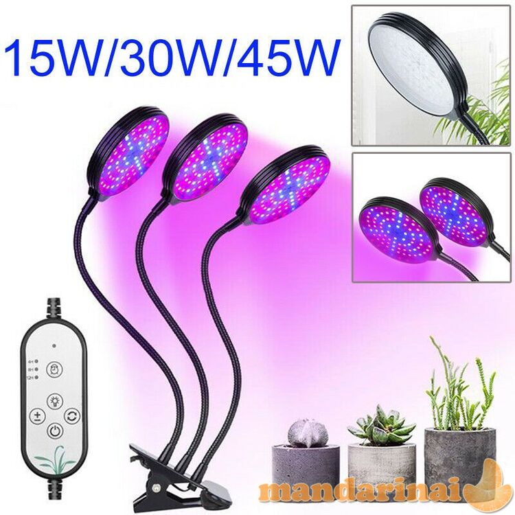 Programuojama triguba pilno spektro lempa augalams su tvirtinimu