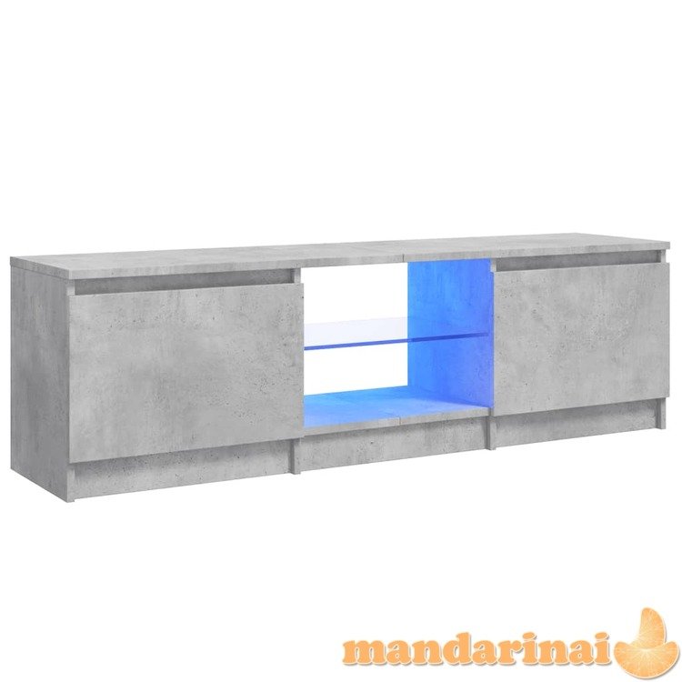 Tv spintelė su led apšvietimu, betono pilka, 120x30x35,5cm