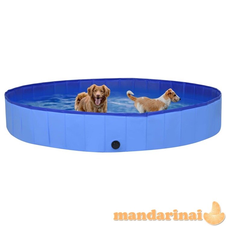 Sulankstomas baseinas šunims, mėlynos spalvos, 300x40cm, pvc