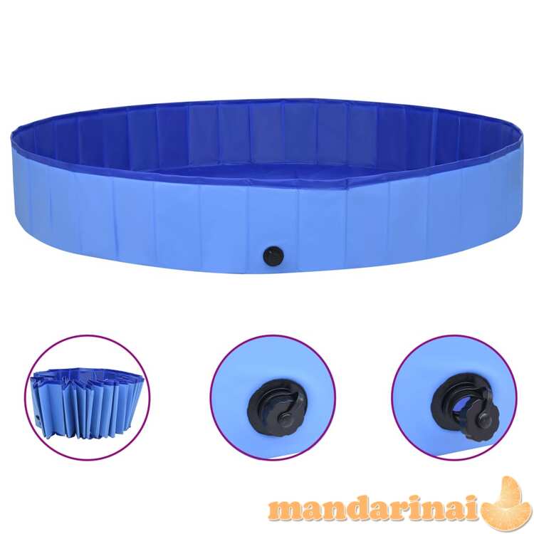 Sulankstomas baseinas šunims, mėlynos spalvos, 300x40cm, pvc