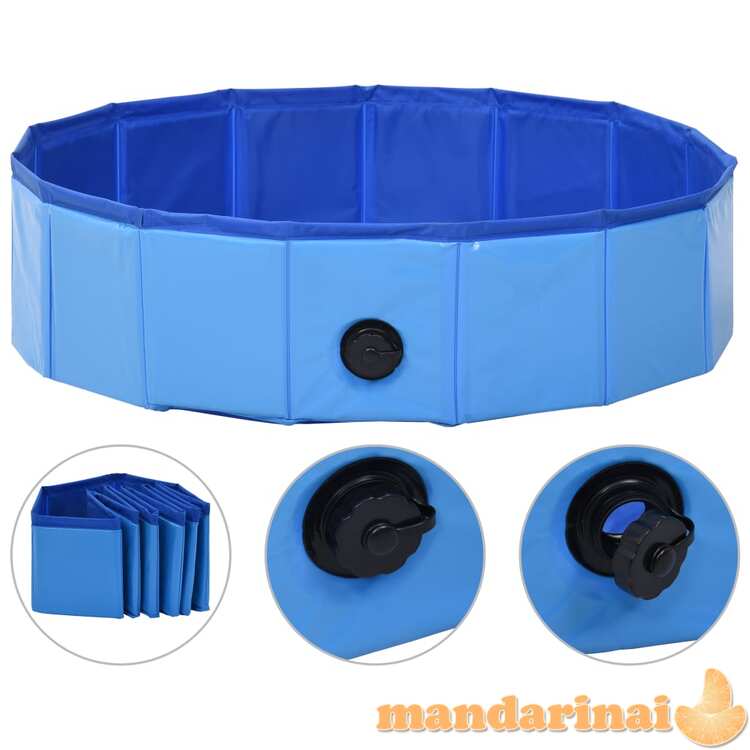 Sulankstomas baseinas šunims, mėlynos spalvos, 80x20cm, pvc