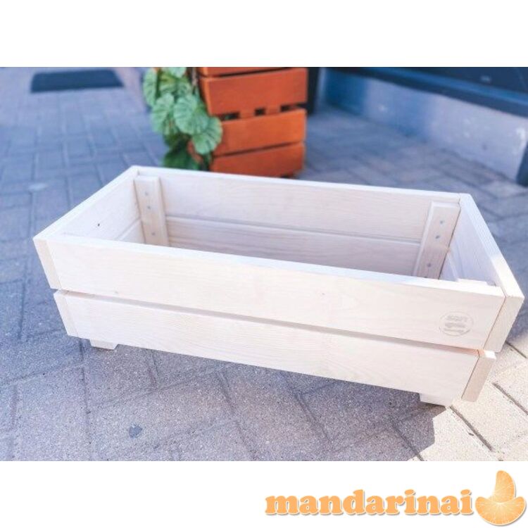 Medinis baltas vazonas