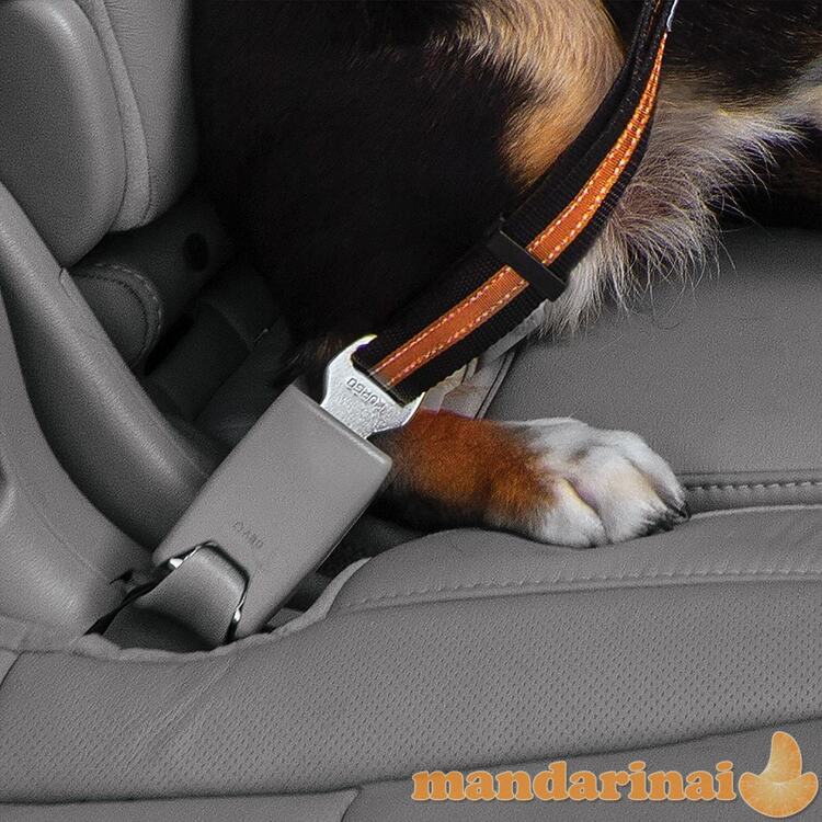 Automobilinis diržas šuniui prisegti oranžinis/juodas