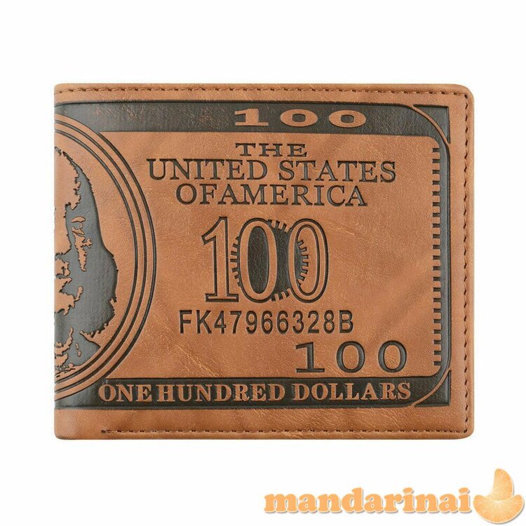 Vintažinė odinė vyriška piniginė100 dolerių