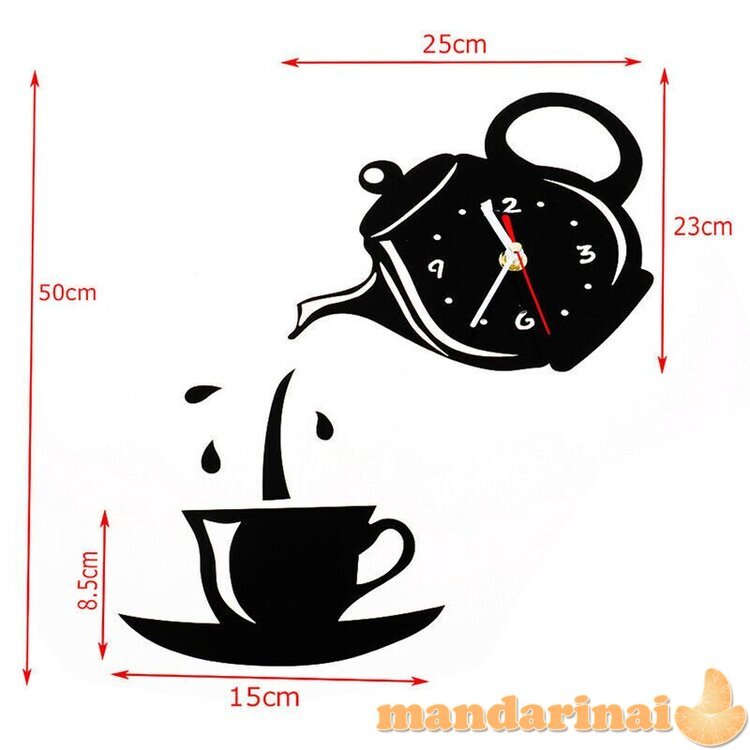 Sieninis 3D laikrodis ,,Kavos puodelis