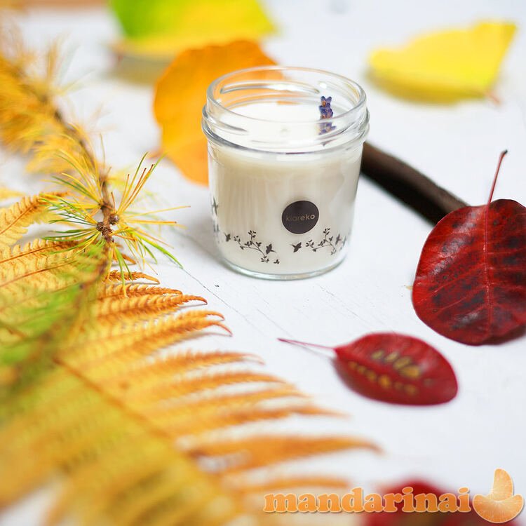 Natūralaus aromato žvakė M-80G 22 valandos degimo „Lavenda Klareko“